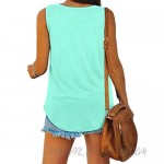 Aaearefu Women Summer Sleeveless Vest V-Neck Basic Solid Color Casual Flowy Vest Tops