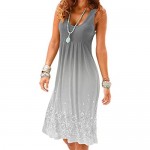 AELSON Womens Summer Casual Sleeveless Mini Printed Vest Dresses