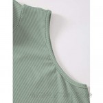 Milumia Women's Plus Basic Sleeveless Mock Neck Rib Knit Tank Crop Top