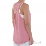 ODODOS Workout Yoga Tops for Womens Pleated Back Gym Shirts Running Tops Athletic Racerback Tank Tops