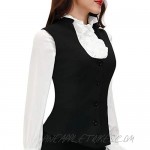 Women's Fully Lined Vest Formal Business Dress Suits Button Down Steampunk Vintage Waistcoats