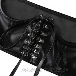 Women's Gothic Punk PU Leather Chest Support Vest Black Bustier Crop Top Metal Buckle Corset Top