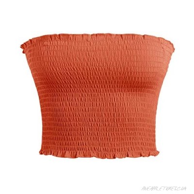 Women’s Strapless Pleated Print Bandeau Sexy Tube Crop Tops