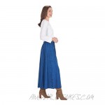 CATALOG CLASSICS Women's Peasant Maxi Skirt Over-Dyed Floral Embroidered Rayon