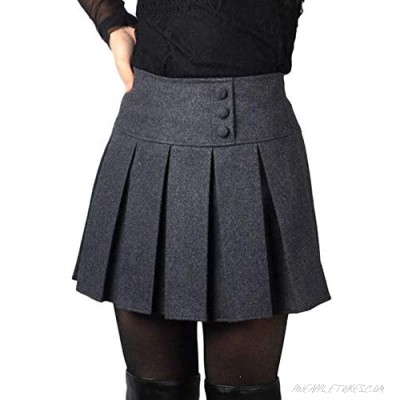 chouyatou Women's Casual Plaid High Waist A-Line Pleated Skirt