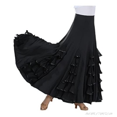 CISMARK Elegant Milk Silk Ballroom Waltz Dancing Long Swing Skirt One Size
