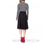 Dani's Choice Stretch High Waist A-line Flared Long Midi Skirt
