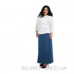 ESTEEZ Women's Denim Maxi Skirt Long A-Line Stretchy Jean Georgia