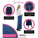 ESTEEZ Women's Denim Maxi Skirt Long A-Line Stretchy Jean Georgia