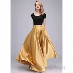 honey qiao Women Satin Skirts Long Floor Length High Waist Formal Prom Party Skirts with Pockets Back Zipper Closure
