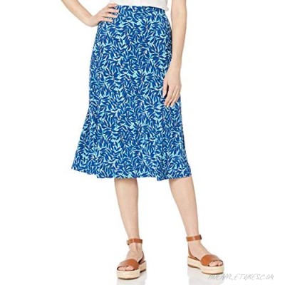 Kasper Women's Summer Leaves Printed Flowy Knit Skirt