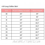 v28 Women Full/Ankle Length Elastic Pleated Retro Maxi Chiffon Long Skirt