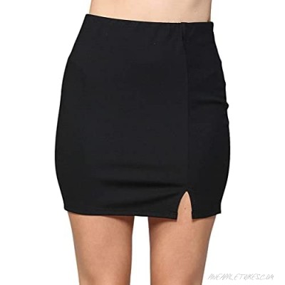 Women's Mini Skirt with Stretch Form Fitting Split Skirts