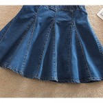 Yimoon Women's Casual Elastic Waist A-Line Skater Denim Jean Mini Skirt