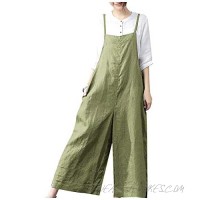 BZSHBS Women's Dungarees Wide Leg with Straps Cotton Jumpsuit