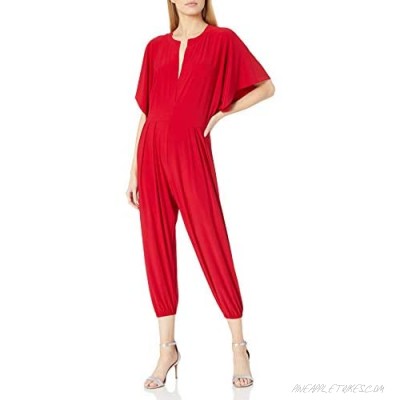 Norma Kamali Women's Rectangle Jog Jumpsuit in Red