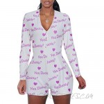 Women Deep V Jumpsuit Overall Sexy Romper Bodycon Bodysuit Casual Long Sleeve Leopard Pajama Sleepwear Clubwear