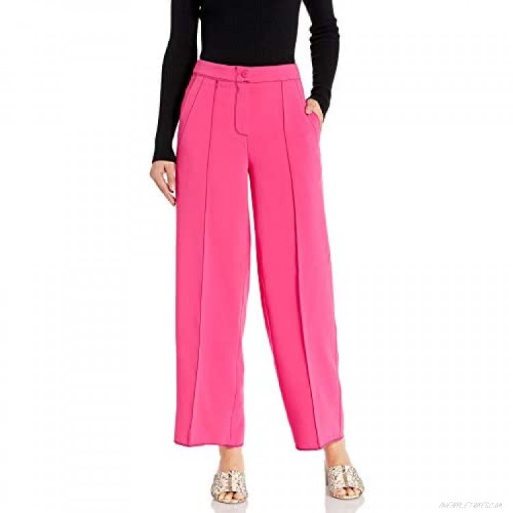 AX Armani Exchange Women's Wide Legged Trouser with Contrasting Stitching Color
