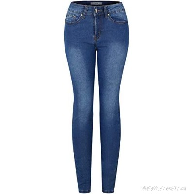 2LUV Women's Stretchy 5 Pocket Skinny Light Denim Jeans Blue Denim 11