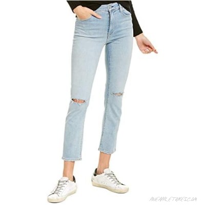HUDSON Jeans Barbara High-Waist Crop Straight in Worn Strangers