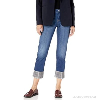 Jag Jeans Women's Carter Girlfriend Jean with Plaid Cuff