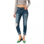 Kan Can Women's Mid Rise Ankle Skinny Jeans 5/26