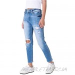 Kancan Women's High Rise Distressed Mom Jeans - KC9198L
