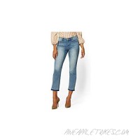 New York & Co MID-Rise Released-Hem Slim Straight-Leg Jeans - (Size 0) Blue