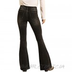 Rock and Roll Cowgirl High-Rise Pull-On Flare in Charcoal Wash W1P6102