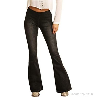 Rock and Roll Cowgirl High-Rise Pull-On Flare in Charcoal Wash W1P6102