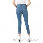 VERVET by Flying Monkey High Rise Button Up Distressed Hem Crop Skinny Jeans