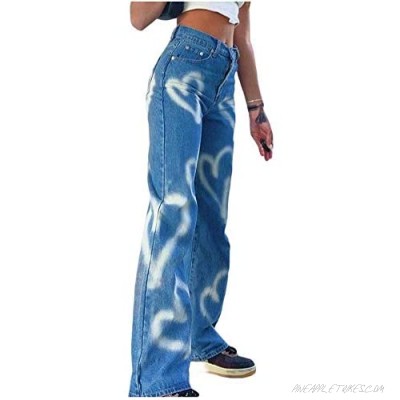 YAYAOAYAY Women High Rise Straight Jeans Ripped Boyfriend Baggy Trousers Y2K Denim Pants Distressed Wide Leg Bootcut