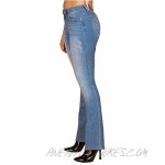YMI Women's Junior Wannabettabutt Mid-Rise Denim Bootcut Jeans with a 9 Rise