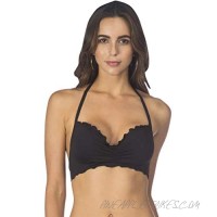 Kenneth Cole REACTION Women's for The Frill of It Ruffle Underwire Push Up Halter Bra Swimsuit Bikini Top