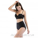 Agreya Women Vintage Polka Dot Halter High Waisted Bikini Swimsuit Set
