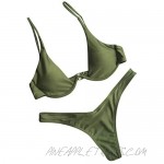 LATINDAY Bikini Set Bandage Solid Brazilian Swimwear Two Pieces Swimsuit Padded Thong Bathing Suits