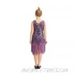 AMJM Mommy and me Flapper Dress Adult and childen Matching 1920s Beaded Fringed Gatsby Theme Roaring 20s Dress for Prom