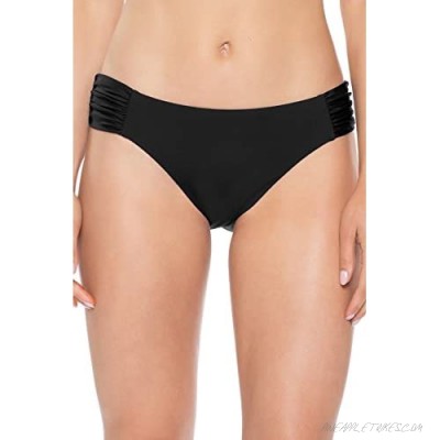 Becca by Rebecca Virtue Women's American Shirred Tab Side Hipster Bikini Bottom Black S