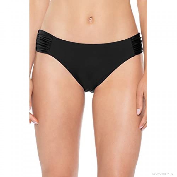 Becca by Rebecca Virtue Women's American Shirred Tab Side Hipster Bikini Bottom Black S