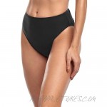 Cillet Womens Cheeky Bathing Suit High Cut High Waisted Bikini Bottoms Black L