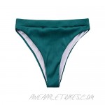 Mycoco Women's High Waisted Bikini Bottoms Ribbed Cheeky High Cut Swimsuit Shorts