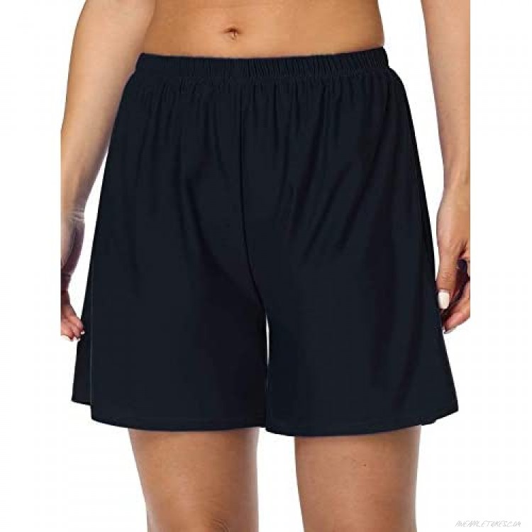 Mycoco Women's Swim Shorts Loose Boyshort Swimsuit Bottom Boardshorts with Brief