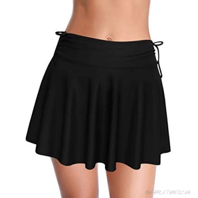 SHEKINI Women's Swim Skirt Swimdress Side Drawstring Bikini Bottom Tankini Skirt