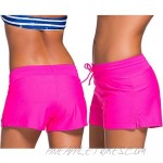 Swim Shorts for Women - Sports Tankini Bottom Shorts with Side Split Waistband for Surfing Sail Summer Beach Swimwear