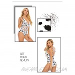 arttranson One Piece Bathing Suits for Women High Waisted Swimsuit Tummy Control Cow Print Swimwear