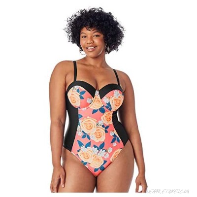 CUPSHE Women's One Piece Plus Size Swimsuit Floral Print Bathing Suit
