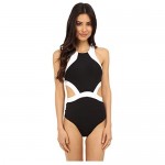 Jets by Jessika Allen womens Classique High Neck Cut Out One Piece Swimsuit
