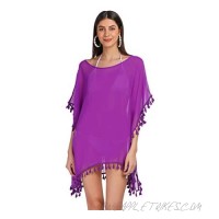 ALLEN & MATE Chiffon Swimsuit Cover Up Womens Cover Ups for Swimwear Beachwear Vacation Poolside (One Size)