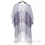 BYOS Womens Fashion Lightweight Printed Open Front Kimono Cardigan Beach Cover-up Various Patterns
