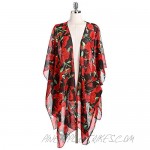 GERINLY Kimono Cardigan for Women Flowers Summer Kimono Top Beach Sundress Shawl